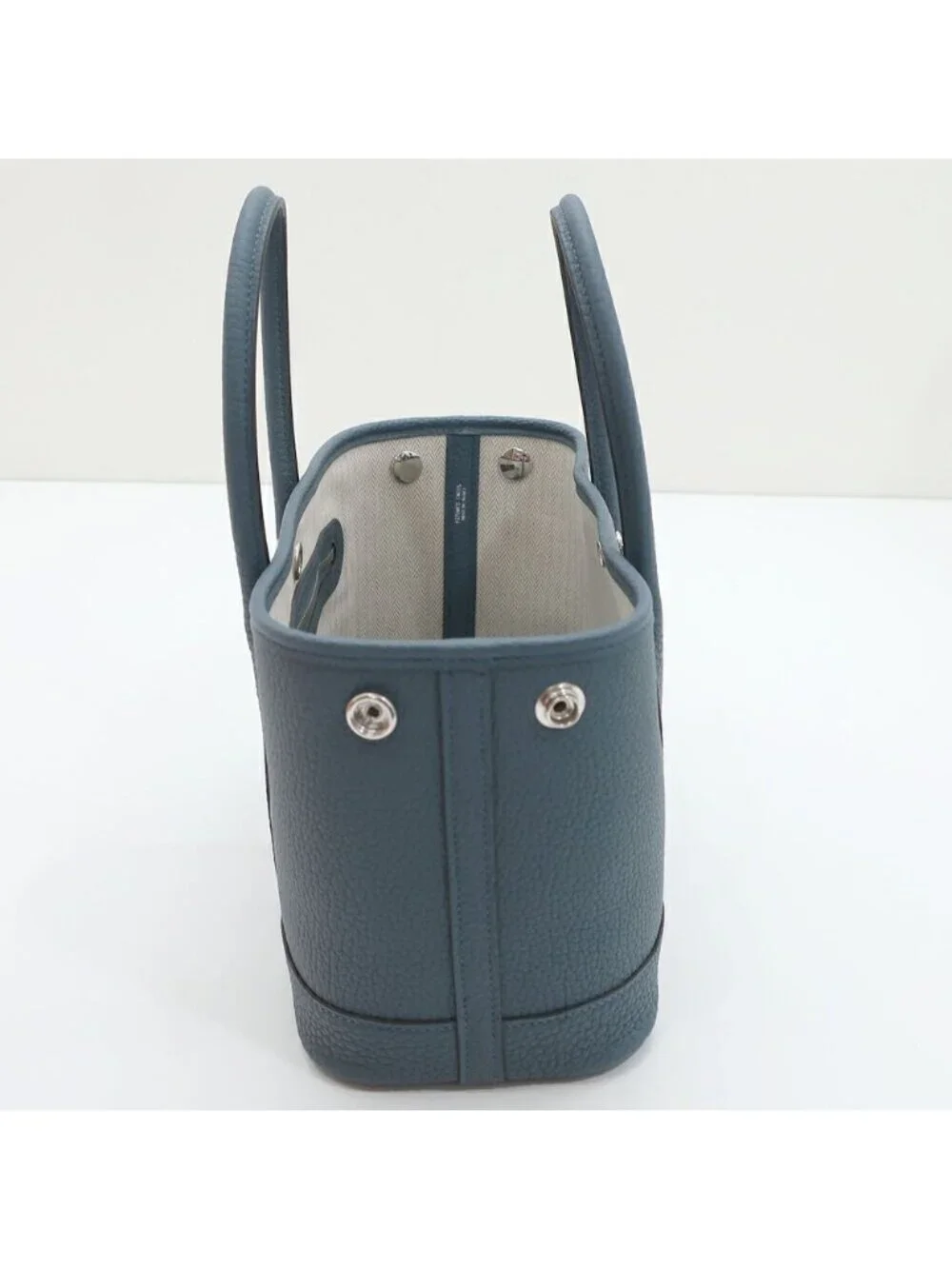 Hermes Ten Neo Garden 23 Blue Tonpet Negonda Handbag Leather